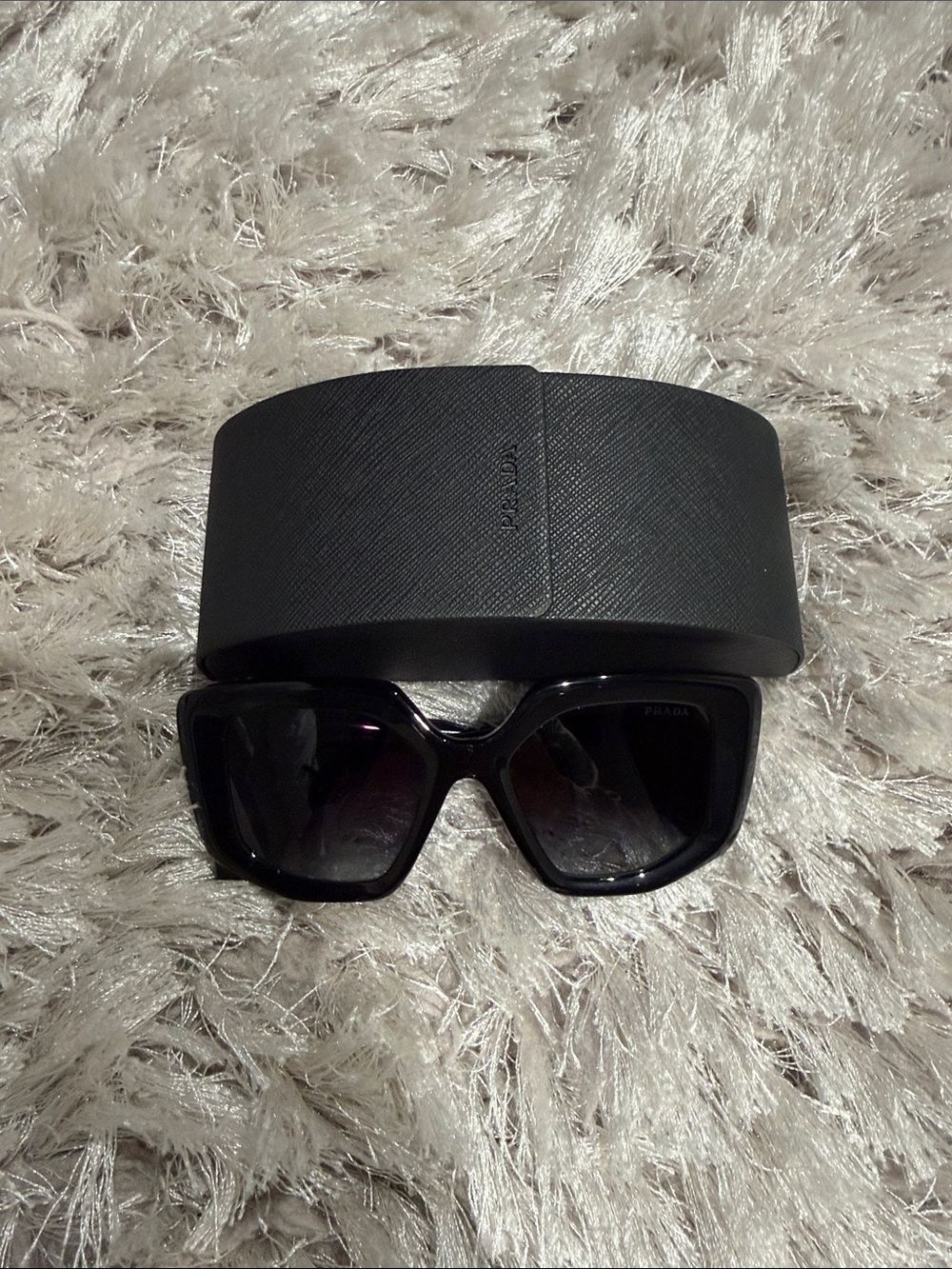 Prada Black Square Oversized Sunglasses